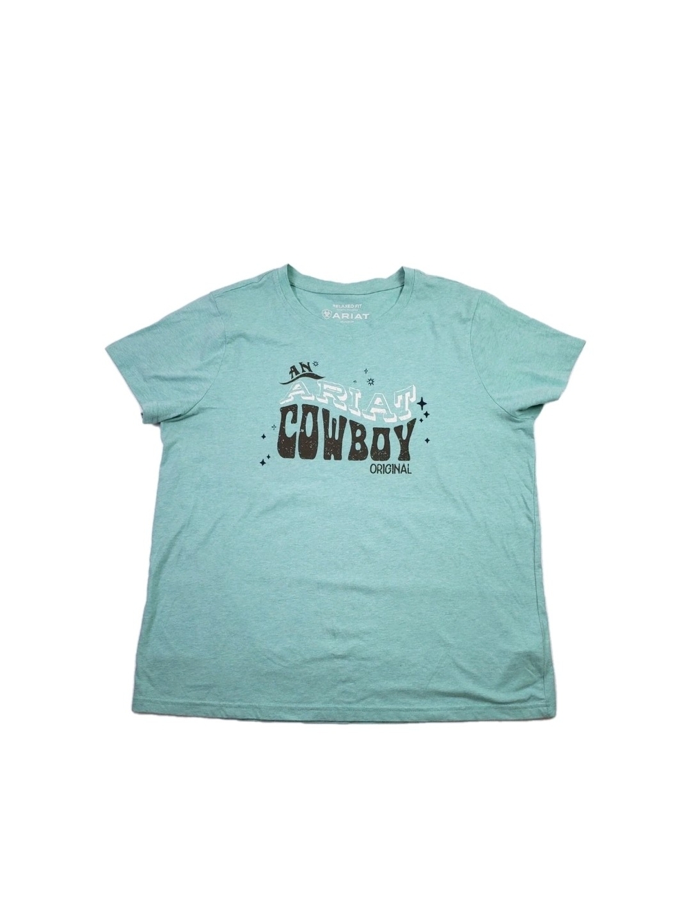 Ariat Light Turquois 'Cowboy' Graphic Tee Womens L